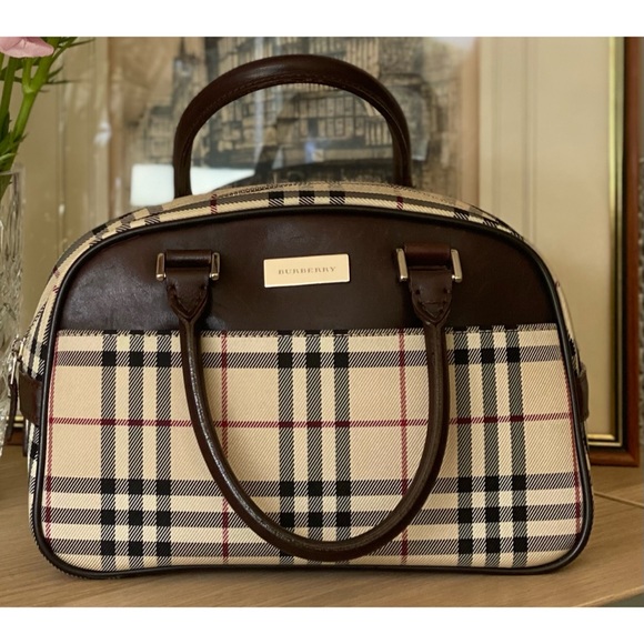 Burberry Vintage Nova Check Leather & Canvas Handbag - Picture 5 of 13